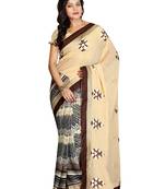 Multicolor Embroidered Viscose Saree With Blouse
