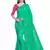 Turquoise embroidered silk saree with blouse