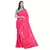 Pink embroidered silk saree with blouse