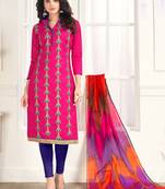 Pink embroidered cotton salwar