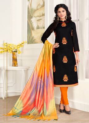 Black embroidered cotton salwar 1