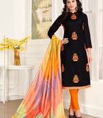 Black embroidered cotton salwar