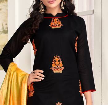 Black embroidered cotton salwar 2
