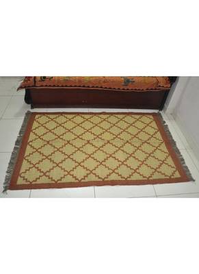 Traditional Handmade Area Rug Weave Jute Dhurrie Yoga Mat Modern Carpat 80 X 48 Inches 1