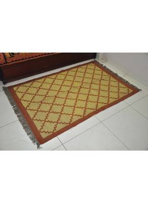Traditional Handmade Area Rug Weave Jute Dhurrie Yoga Mat Modern Carpat 80 X 48 Inches 2