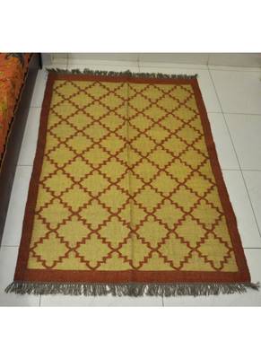 Traditional Handmade Area Rug Weave Jute Dhurrie Yoga Mat Modern Carpat 80 X 48 Inches 3