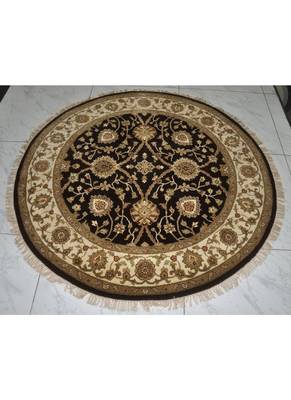 Lalhaveli Traditional Rug Carpet Black (72 x 72 Inches) 1