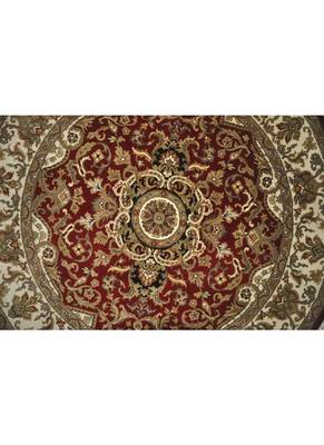 DRI00034 Traditional Hand Knotted Pure Wool Area Rug from Round 70 X 70 Inches Red 2