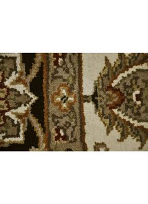DRI00035 Traditional Hand Knotted Pure Wool Area Rug from Round 72 X 72 Inches Black 3