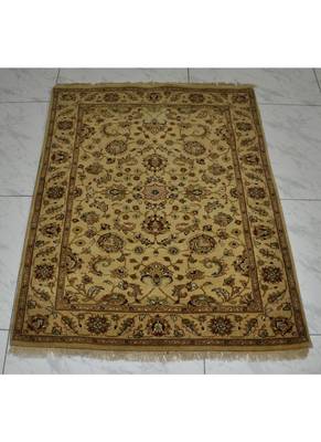 DRI00040 Traditional Hand Knotted Oriental Rug Square 48 X 72 Inches Beige 2