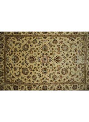 DRI00040 Traditional Hand Knotted Oriental Rug Square 48 X 72 Inches Beige 3