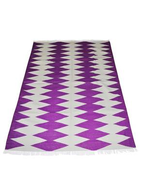 Lal Haveli cotton Dhurrie Carpets for Living Room Pink Color 4 X 6 Feet 1