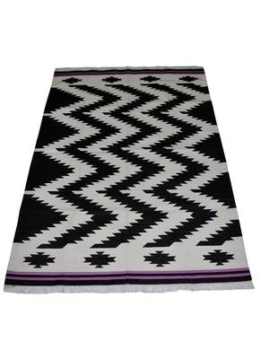 Lal Haveli Rajasthani Handmade Ethnic Design cotton Yoga Dhurrie Mat 4 X 6 Feet 1