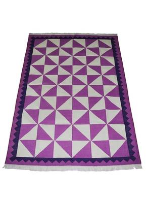 Lal Haveli Ethnic Handmade cotton Yoga Dhurrie Mat 4 X 6 Feet 1