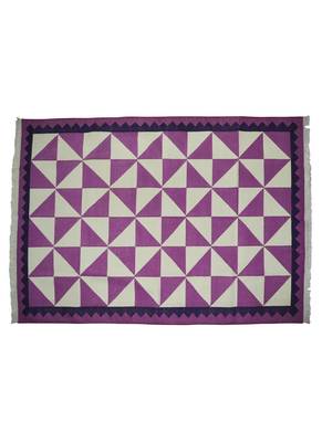 Lal Haveli Ethnic Handmade cotton Yoga Dhurrie Mat 4 X 6 Feet 2