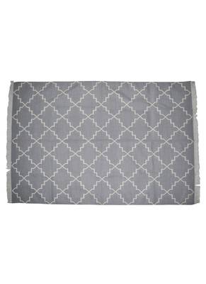Lal Haveli Handmade cotton Dhurrie for Home Decorative Grey Color 4 X 6 Feet 2