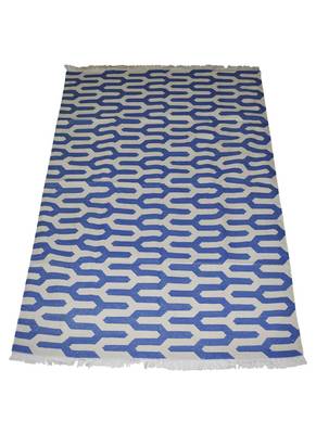 Lal Haveli Rajasthani Handmade cotton Dhurrie Mat 4 X 6 Feet 1