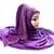 Purple Color Pearl & Diamond Stone Work Hosiery Soft Cotton Hijab Scarf Dupatta