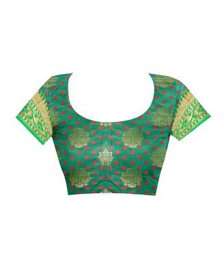 Purple woven saree with blouse 4