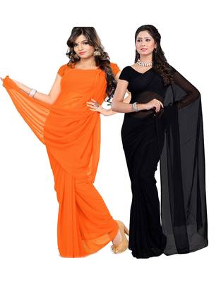 Multicolor printed georgette saree with blouse 1