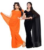 Multicolor printed georgette saree with blouse