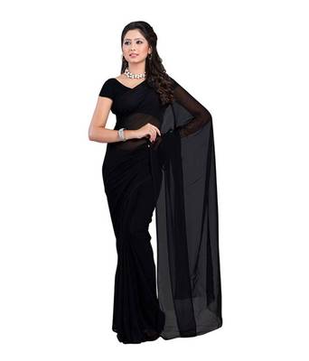 Multicolor printed georgette saree with blouse 2
