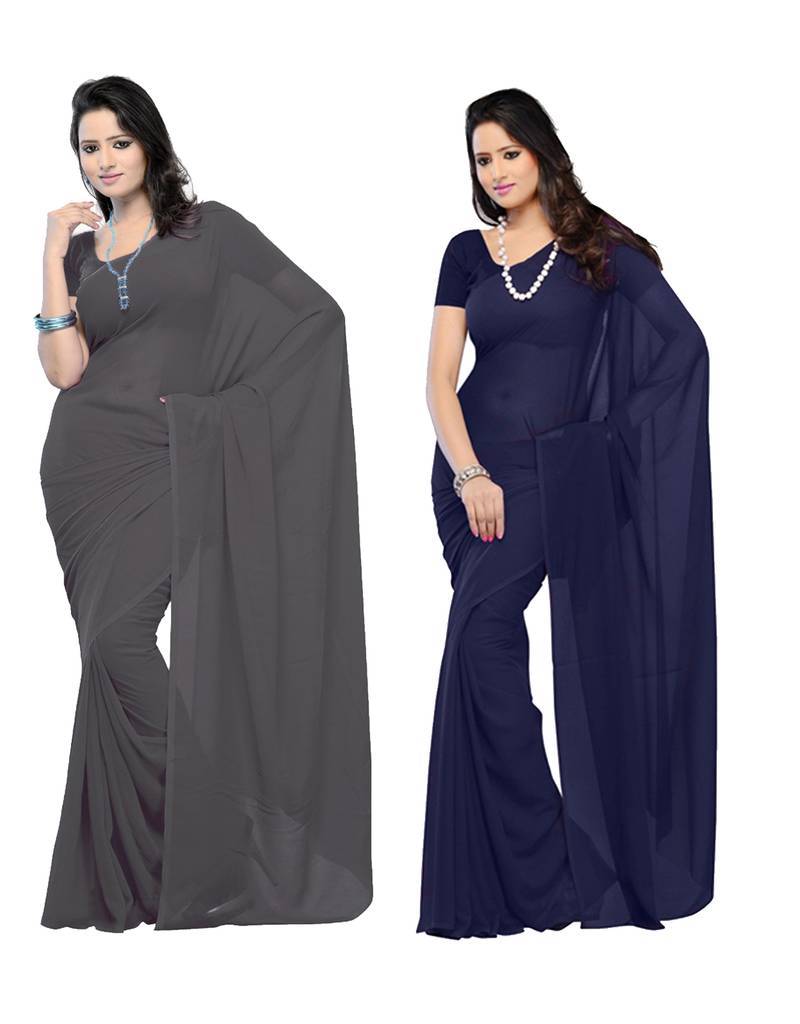 Multicolor printed georgette saree with blouse