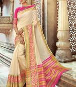 Off white brasso kota doria saree with blouse