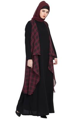 Maroon Printed Georgette Shrug 2