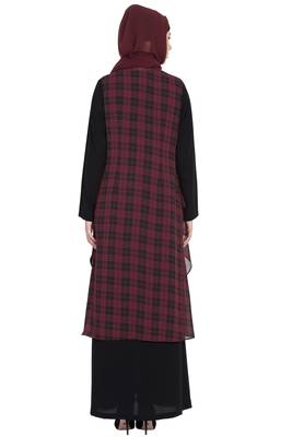 Maroon Printed Georgette Shrug 3