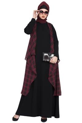Maroon Printed Georgette Shrug 5