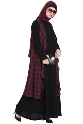 Maroon Printed Georgette Shrug 6