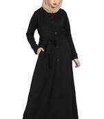 Black Polyesterwinter Coat Abaya