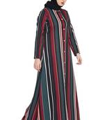 Multicolour Light Weight Front Open Abaya Dress