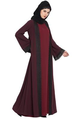 Wine Anida Elegant Shrug With Lacework For Any Abaya 4