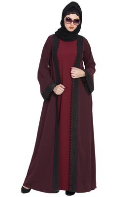 Wine Anida Elegant Shrug With Lacework For Any Abaya 5