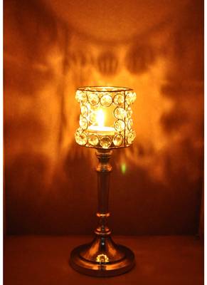 Lal Haveli Crystal candle Holder Table Top Decorations Item 10 X 4 inches 1