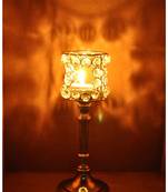 Lal Haveli Crystal candle Holder Table Top Decorations Item 10 X 4 inches