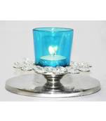 Puja Articles Crystal candle Holder 1.5 X 5.4 Inches