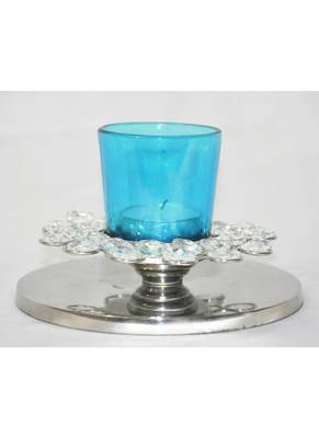 Puja Articles Crystal candle Holder 1.5 X 5.4 Inches 2