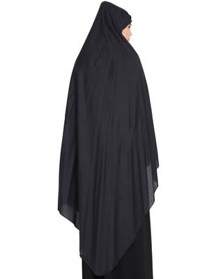 Black Rayon Irani Chador With Detatchable Nose Piece 4