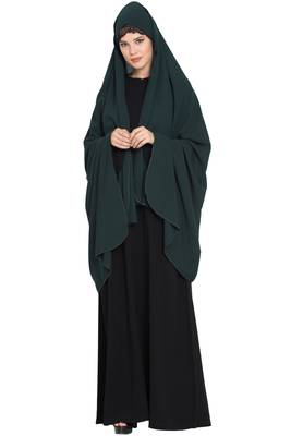 Black and Green Plain Kashibo Irani Chador 1