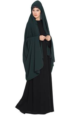 Black and Green Plain Kashibo Irani Chador 4