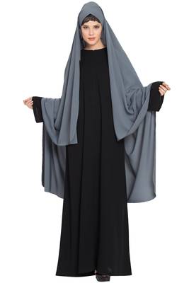 Grey and Black Kashibo Irani Chador 2