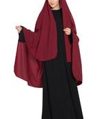Maroon kashibo Irani Chador With Detatchable Nose Piece
