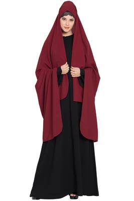 Maroon kashibo Irani Chador With Detatchable Nose Piece 2
