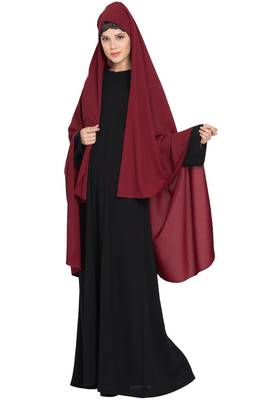 Maroon kashibo Irani Chador With Detatchable Nose Piece 3