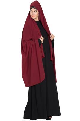 Maroon kashibo Irani Chador With Detatchable Nose Piece 4