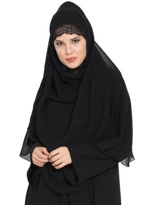 Black Georgette Ready To Wear-Instant Hijabs 1