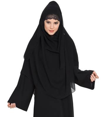 Black Georgette Ready To Wear-Instant Hijabs 2